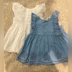 Like New! Bundle of Oshkosh flutter sleeve dresses. 6M.